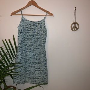 VINTAGE BLUE FLORAL MINI DRESS